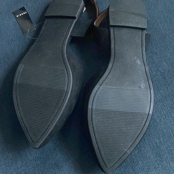 TORRID BLACK FAUX SUEDE SLING BACK POINTED TOE FLAT (WW) - Picture 7 of 7